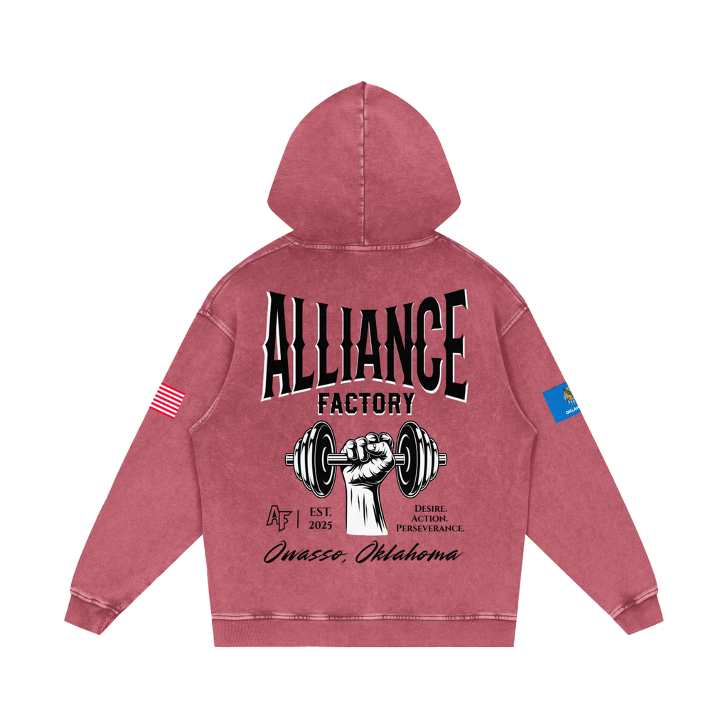 AF Snow Washed Loose Cotton Hoodie