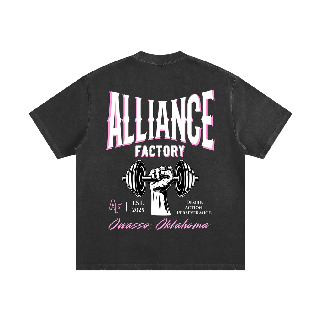 Pink AF Heavyweight Vintage Washed Frayed T-Shirt