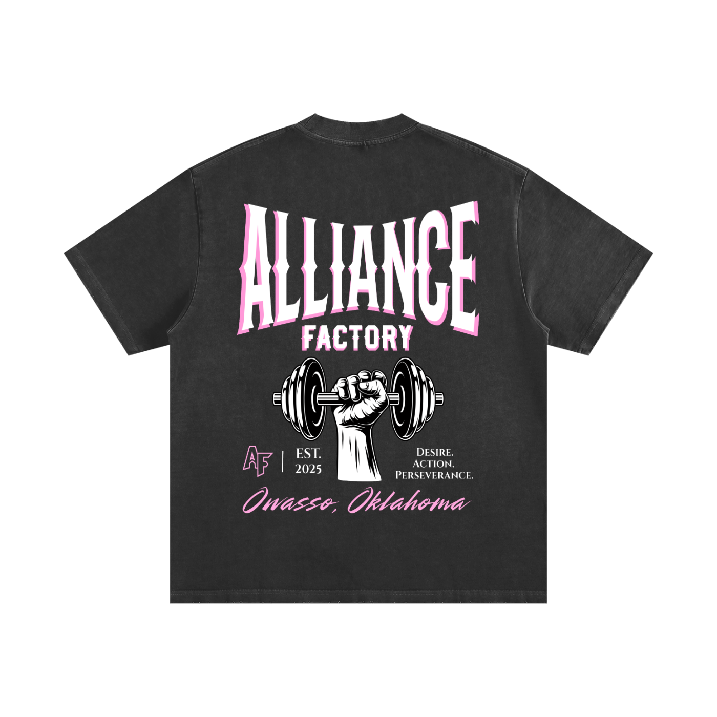 Pink AF Heavyweight Vintage Washed Frayed T-Shirt