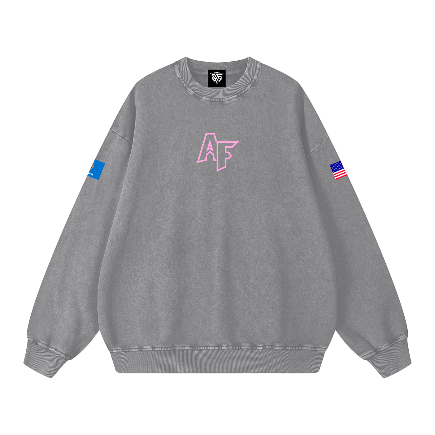 Pink AF Snow Washed Oversized Sweatshirt