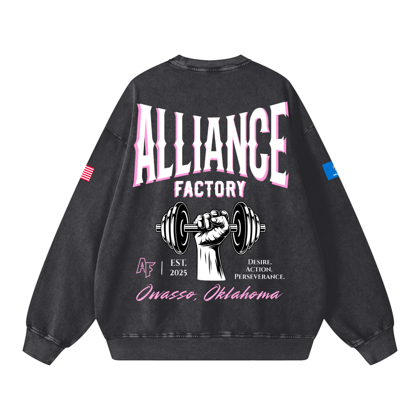 Pink AF Snow Washed Oversized Sweatshirt