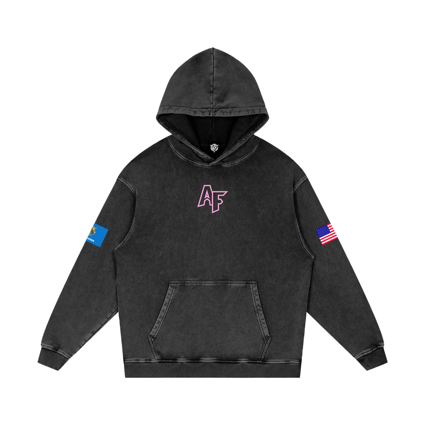 Pink AF Snow Washed Loose Cotton Hoodie