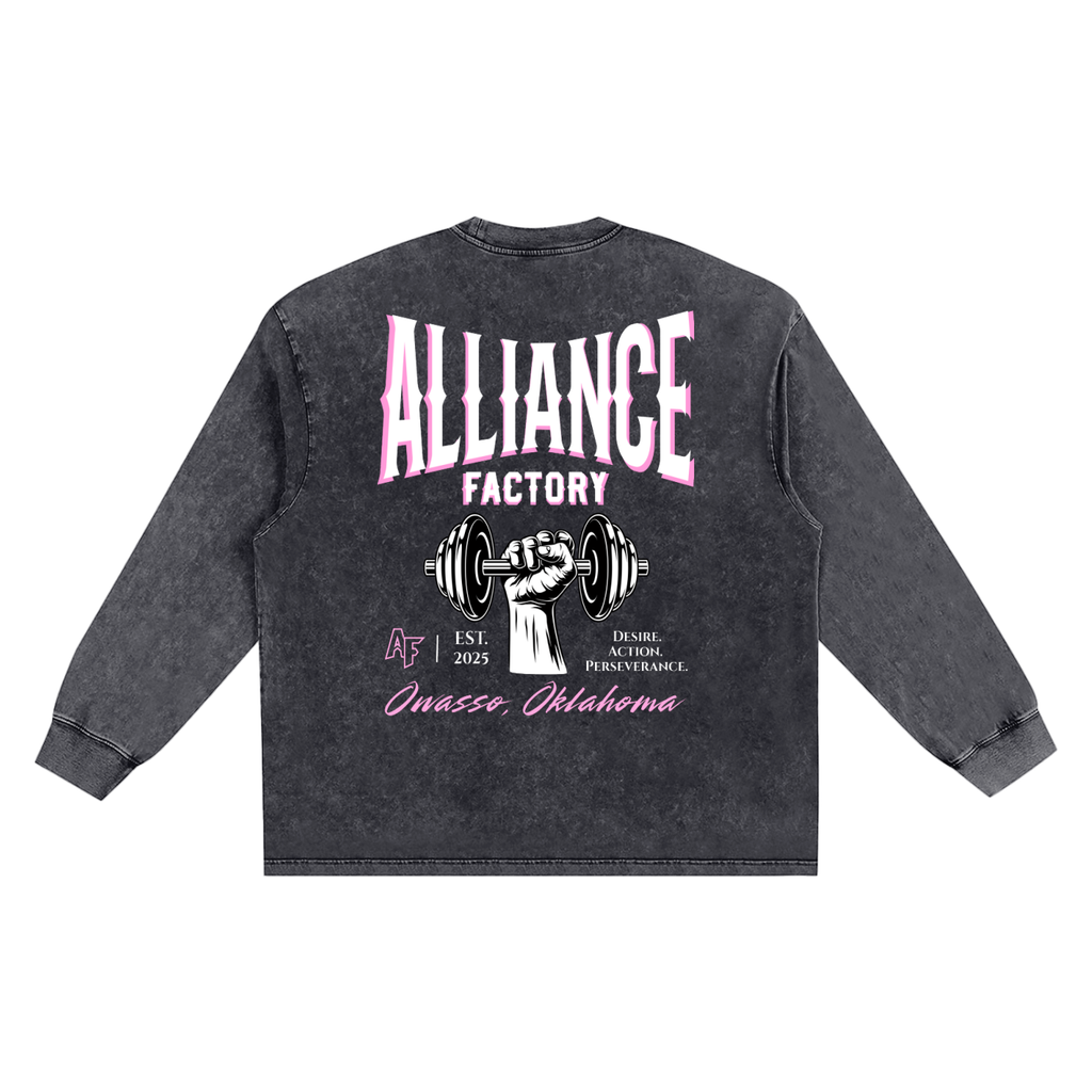 Pink AF Snow Washed Frayed Edge T-Shirt