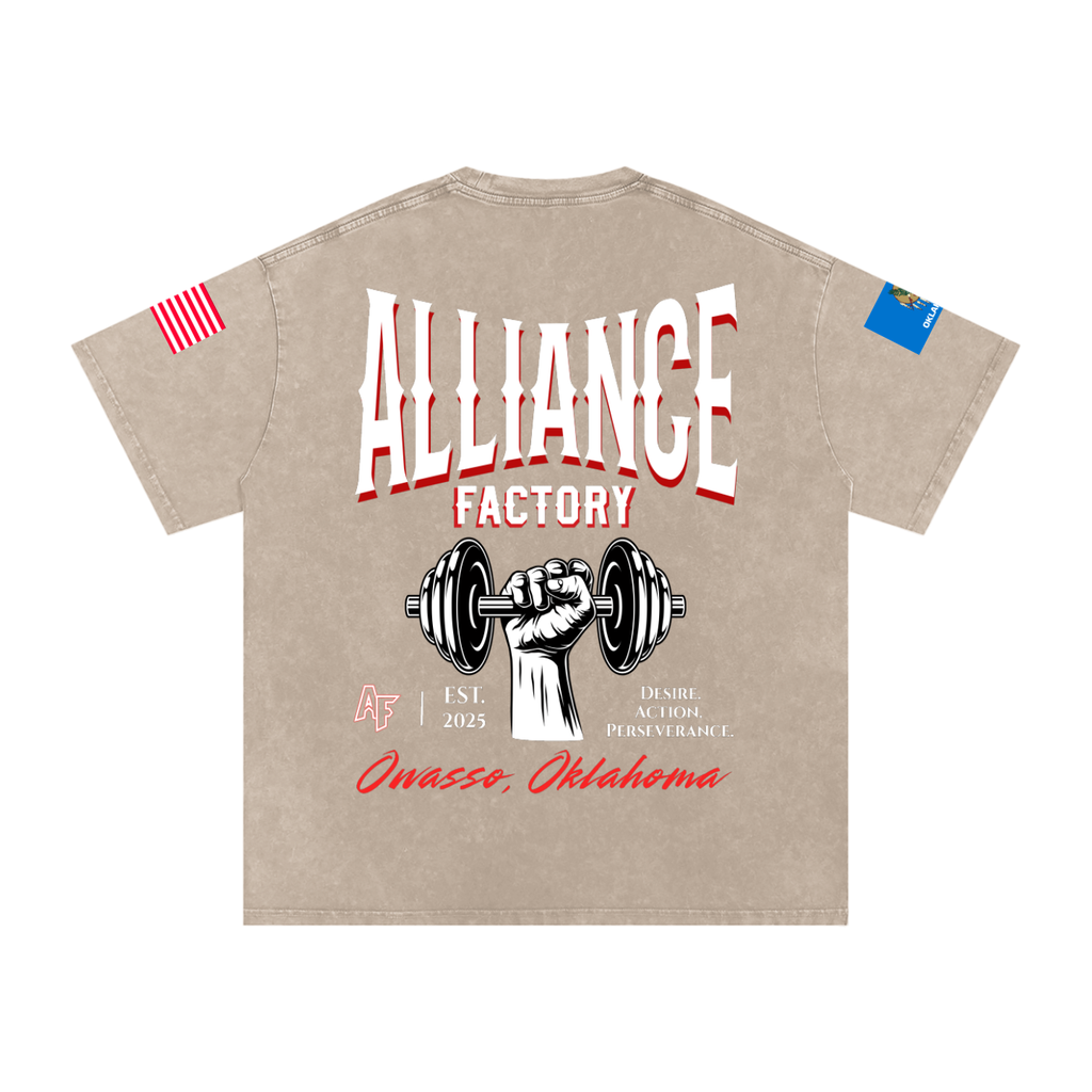 Snow Washed Oversized Cotton T-Shirt