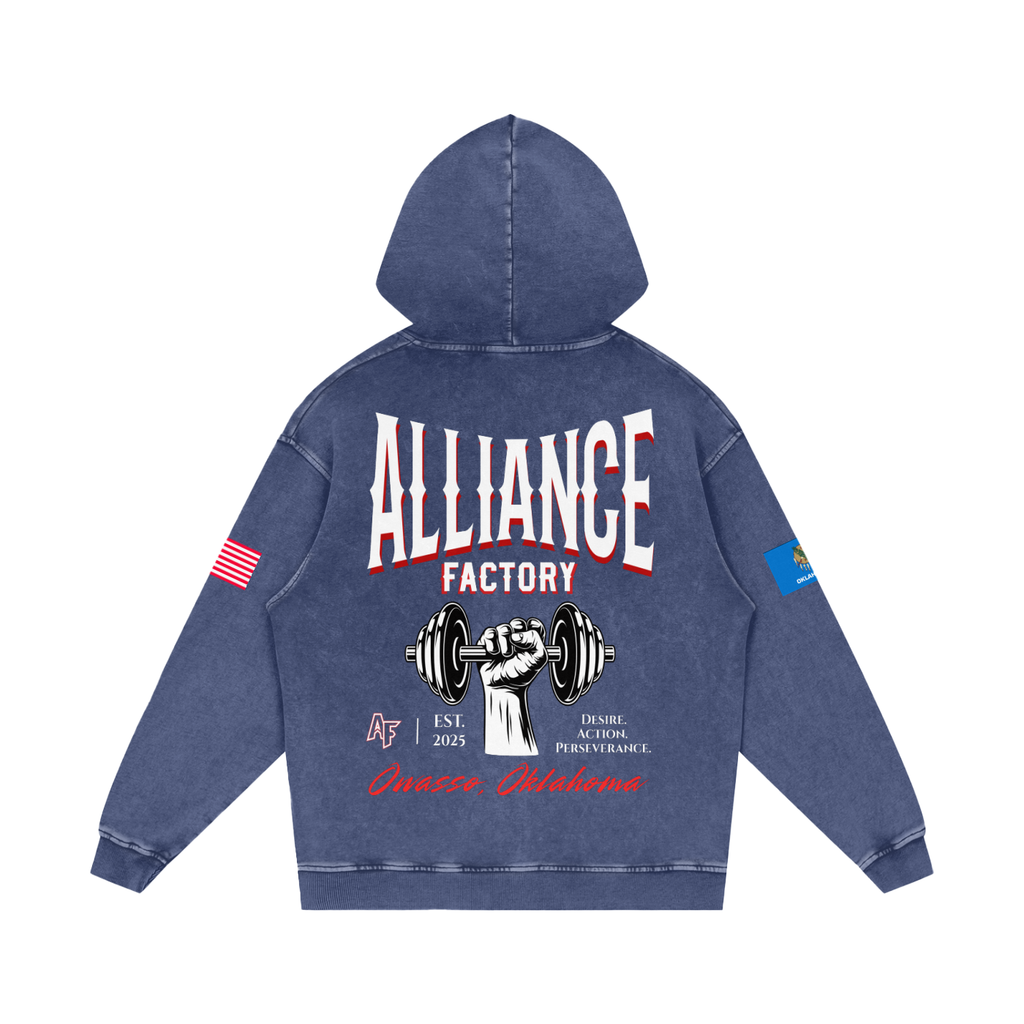 AF Snow Washed Loose Cotton Hoodie
